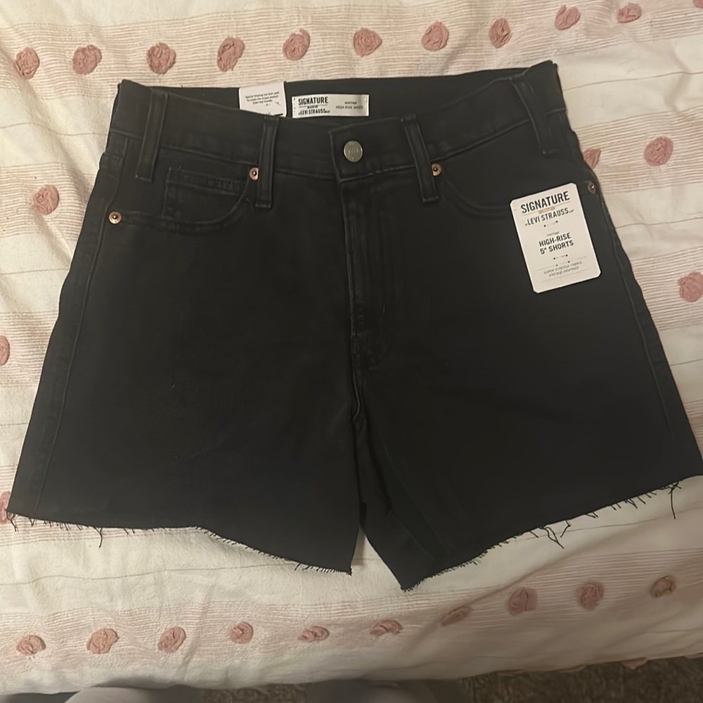 NWT jean shorts signature gold